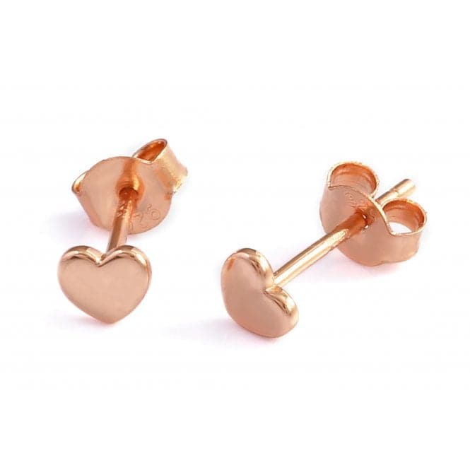 Sterling Silver Rose Gold Plated Heart Stud EarringsEllie Rose LondonERLE058