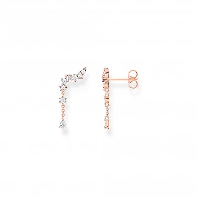 Sterling Silver Rose Gold Plated Ice Crystal Ear Climber H2254 - 416 - 14Thomas Sabo Charm Club CharmingH2254 - 416 - 14