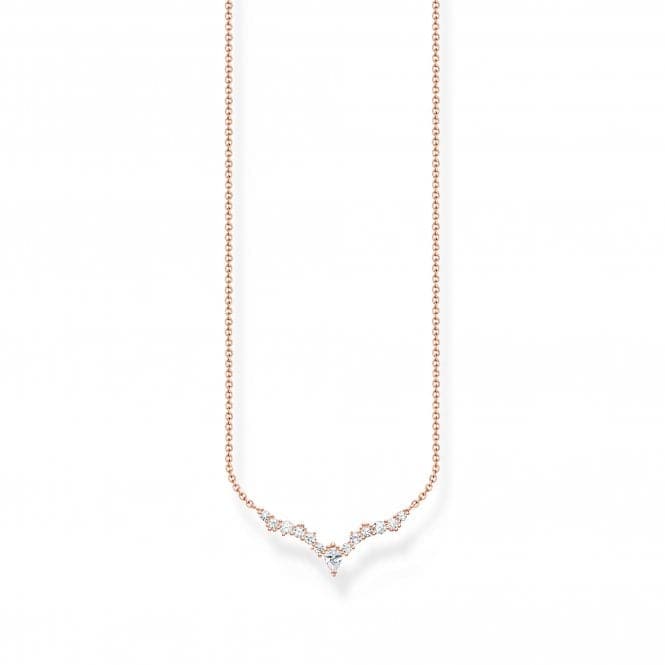 Sterling Silver Rose Gold Plated Ice Crystals Necklace KE2172 - 416 - 14 - L45VThomas Sabo Charm Club CharmingKE2172 - 416 - 14