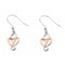 Sterling Silver Rose Gold Plated Infinity Heart Dropper Earrings ERLE015Ellie Rose LondonERLE015