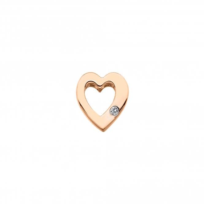 Sterling Silver Rose Gold Plated Open Heart Icon Pendant DP827Hot DiamondsDP827