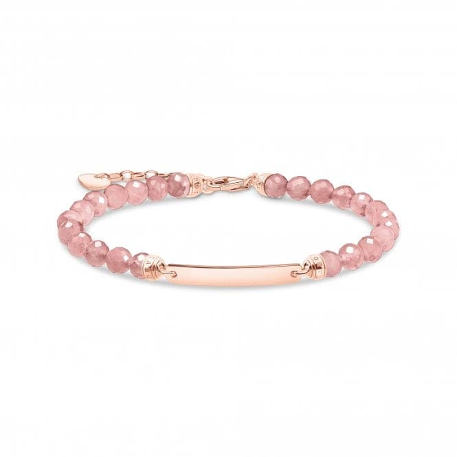 Sterling Silver Rose Gold Plated Pink Stones Bracelet A2042 - 415 - 9 - L19VThomas Sabo Sterling SilverA2042 - 415 - 9 - L19V