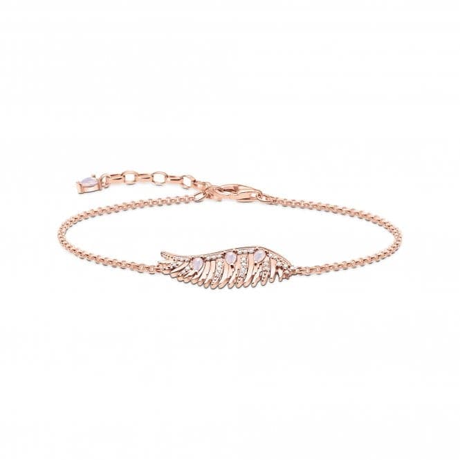 Sterling Silver Rose Gold Plated Pink Stones Phoenix Wing Bracelet A2070 - 323 - 9 - L19VThomas Sabo Sterling SilverA2070 - 323 - 9