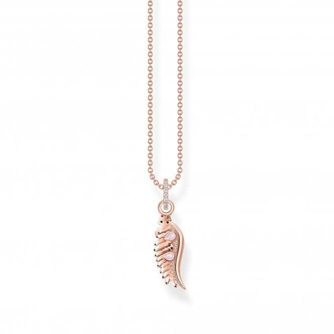 Sterling Silver Rose Gold Plated Pink Stones Phoenix Wing Necklace KE2168 - 323 - 9 - L45VThomas Sabo Sterling SilverKE2168 - 323 - 9