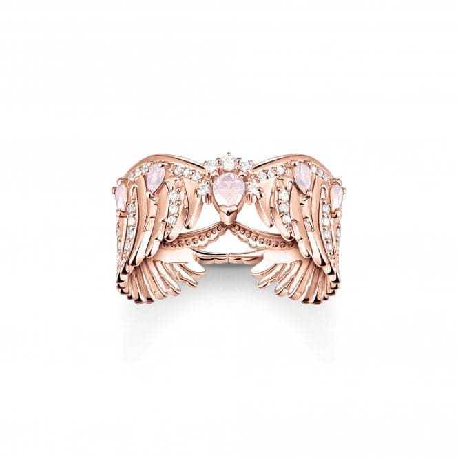 Sterling Silver Rose Gold Plated Pink Stones Phoenix Wing Ring TR2411 - 323 - 9Thomas Sabo Sterling SilverTR2411 - 323 - 9 - 48