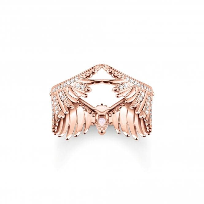 Sterling Silver Rose Gold Plated Pink Stones Phoenix Wing Ring TR2411 - 323 - 9Thomas Sabo Sterling SilverTR2411 - 323 - 9 - 48