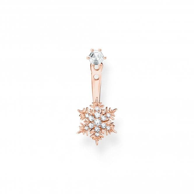 Sterling Silver Rose Gold Plated Snowflake With White Stones Single Earring H2255 - 416 - 14Thomas Sabo Charm Club CharmingH2255 - 416 - 14