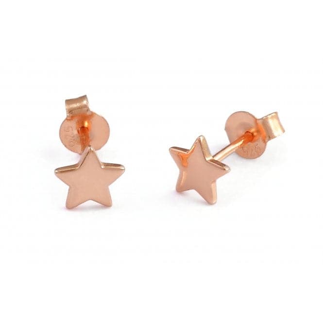 Sterling Silver Rose Gold Plated Star Stud EarringsEllie Rose LondonERLE046