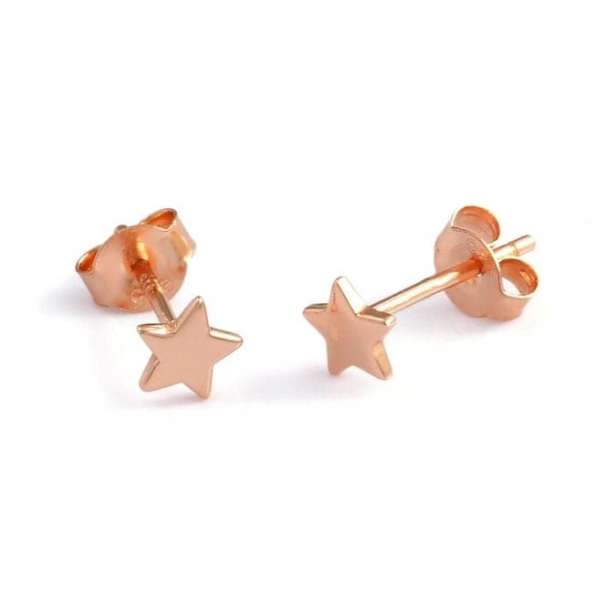 Sterling Silver Rose Gold Plated Star Stud EarringsEllie Rose LondonERLE046