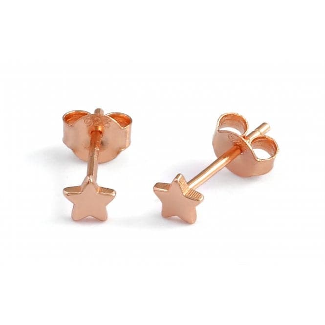 Sterling Silver Rose Gold Plated Star Stud EarringsEllie Rose LondonERLE046