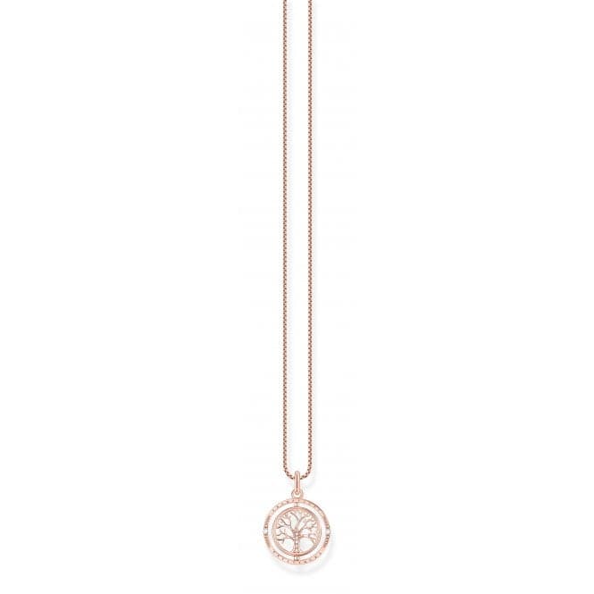 Sterling Silver Rose Gold Plated Tree Of Love Necklace KE2148 - 416 - 14 - L45VThomas Sabo Sterling SilverKE2148 - 416 - 14