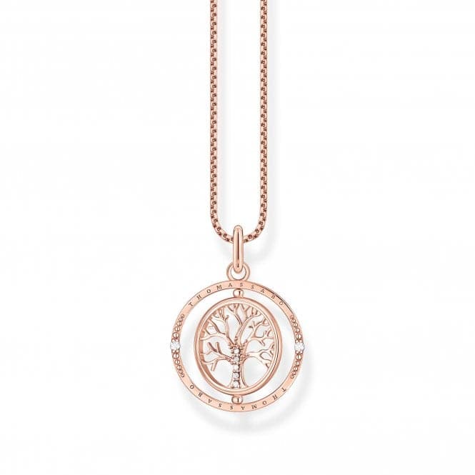 Sterling Silver Rose Gold Plated Tree Of Love Necklace KE2148 - 416 - 14 - L45VThomas Sabo Sterling SilverKE2148 - 416 - 14