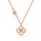 Sterling Silver Rose Gold Plated White Lucky 4 Leaf Necklace ERLN032Ellie Rose LondonERLN032