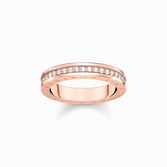 Sterling Silver Rose Gold Plated White Pavé Stones Ring TR2254 - 416 - 14Thomas Sabo Sterling SilverTR2254 - 416 - 14 - 60