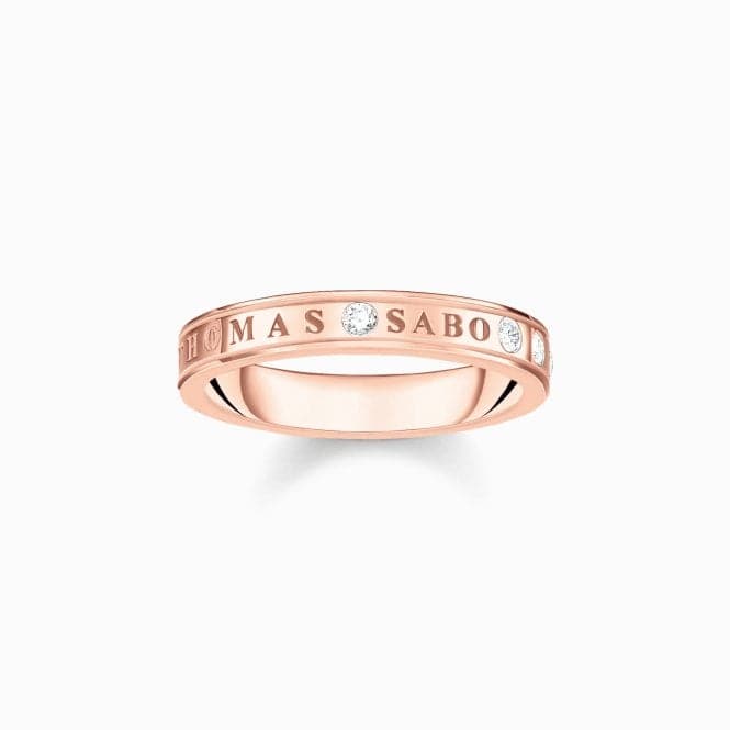 Sterling Silver Rose Gold Plated White Stones Band Ring TR2253 - 416 - 14Thomas Sabo Sterling SilverTR2253 - 416 - 14 - 58