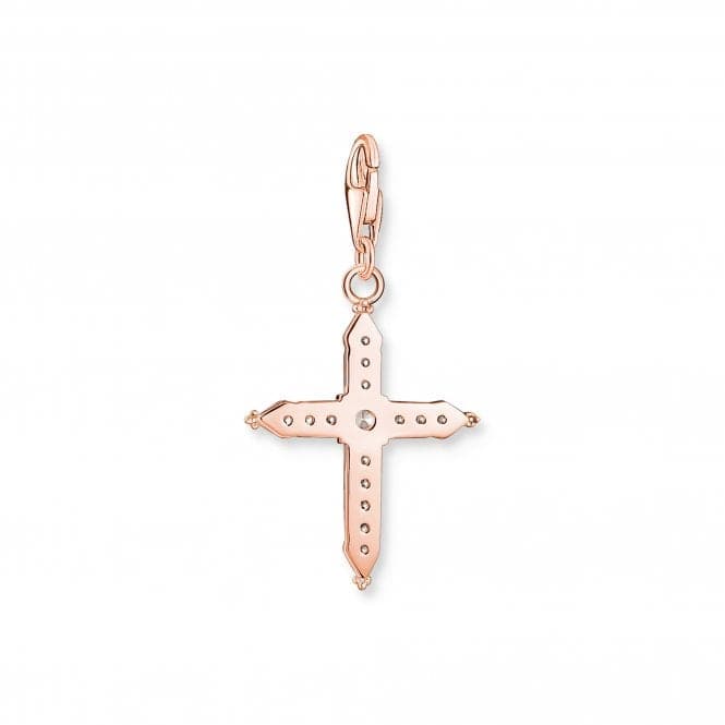 Sterling Silver Rose Gold Plated White Stones Cross Charm 1913 - 416 - 14Thomas Sabo Charm Club1913 - 416 - 14