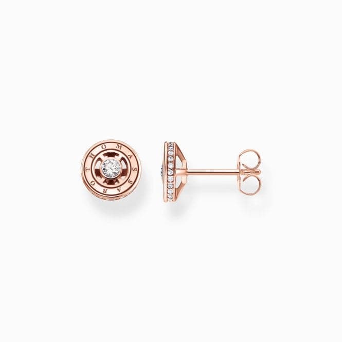 Sterling Silver Rose Gold Plated White Stones Ear Studs H2062 - 416 - 14Thomas Sabo Sterling SilverH2062 - 416 - 14