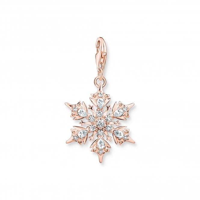 Sterling Silver Rose Gold Plated Zirconia White Snowflake Charm 1903 - 416 - 14Thomas Sabo Charm Club1903 - 416 - 14