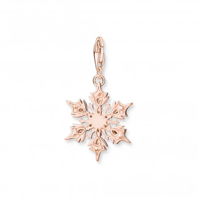 Sterling Silver Rose Gold Plated Zirconia White Snowflake Charm 1903 - 416 - 14Thomas Sabo Charm Club1903 - 416 - 14