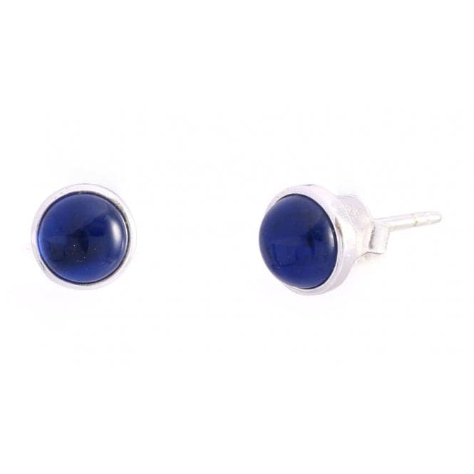 Sterling Silver Round Spinel Aqua Blue Stud Earrings ERLE010Ellie Rose LondonERLE010