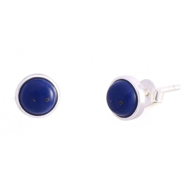 Sterling Silver Round Synthetic Lapis Stud Earrings ERLE005Ellie Rose LondonERLE005