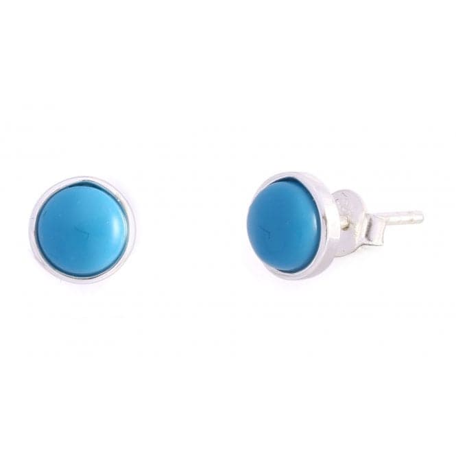 Sterling Silver Round Turquoise Stud Earrings ERLE006Ellie Rose LondonERLE006