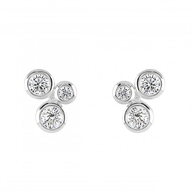Sterling Silver Scattered Round Cubic Zirconia Stud Earrings 38427CZDew38427CZ