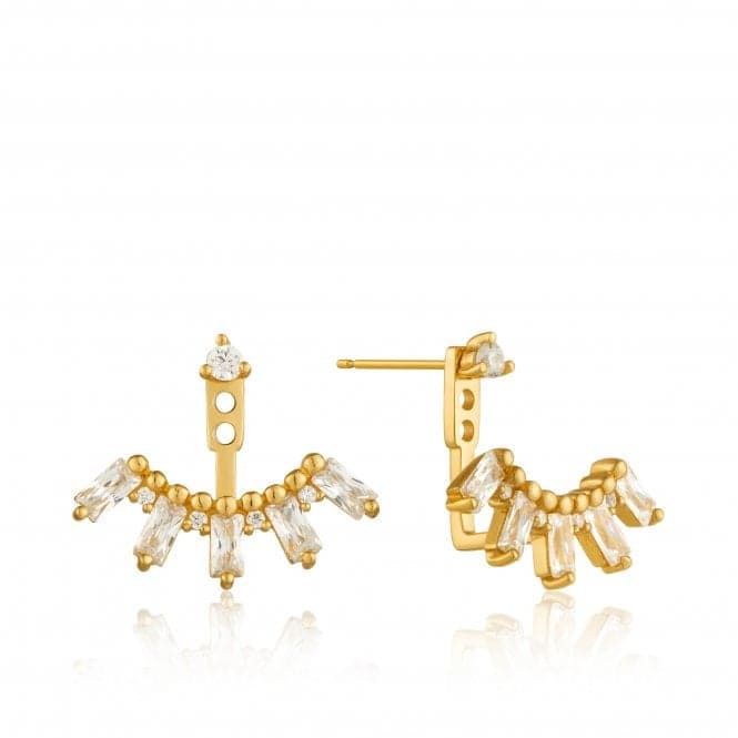 Sterling Silver Shiny Gold Plated Cluster Ear Jacket Earrings E018 - 13GAnia HaieE018 - 13G