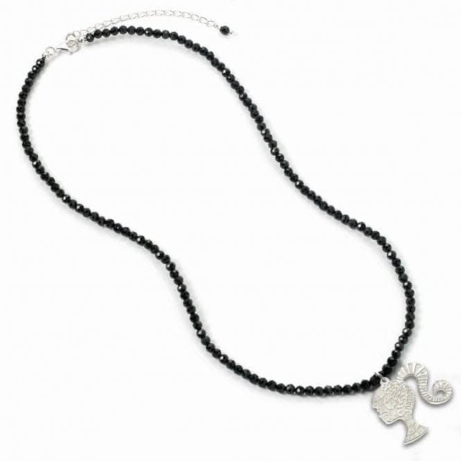 Sterling Silver Silhouette Black Onyx Bead Necklace BMSN0026BarbieBMSN0026