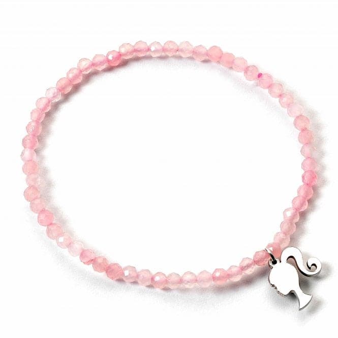 Sterling Silver Silhouette Charm Rose Quartz Bead Bracelet BMSB0018BarbieBMSB0018