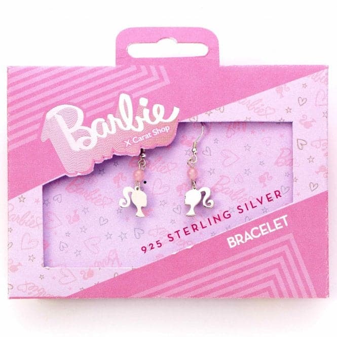 Sterling Silver Silhouette Rose Quartz Drop Earrings BMSDE0025BarbieBMSDE0025