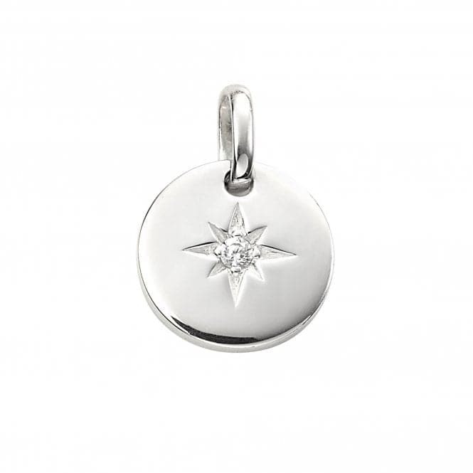 Sterling Silver Silver Star Disc Pendant P4887CBeginningsP4887C