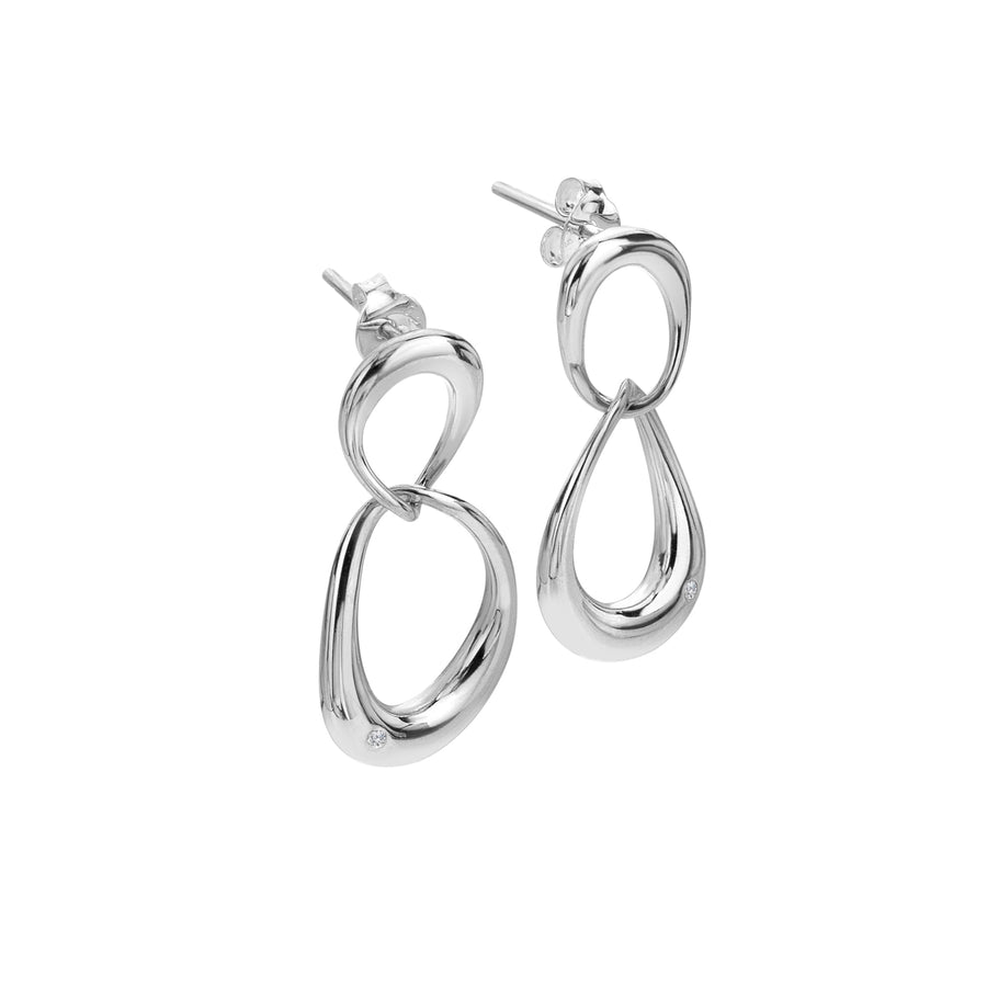 Sterling Silver Sleek Earring DE806Hot DiamondsDE806