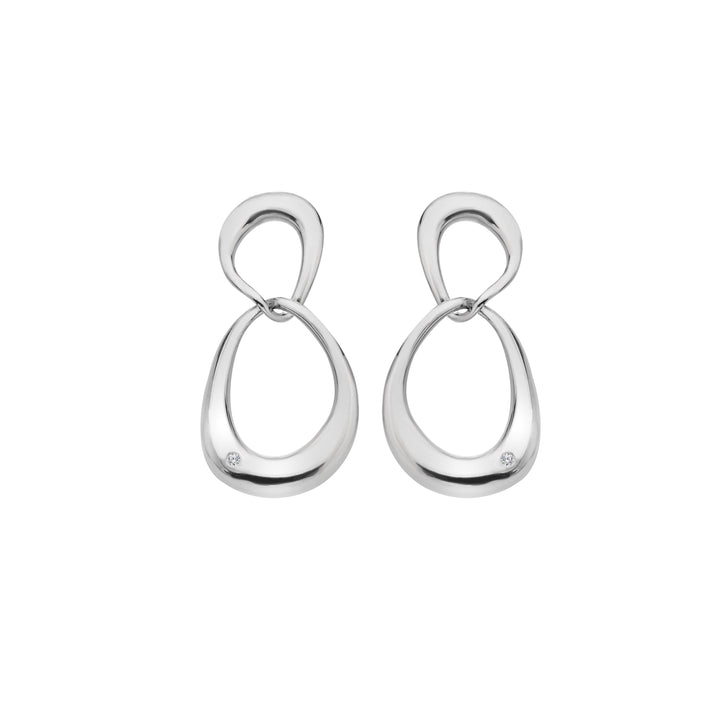 Sterling Silver Sleek Earring DE806Hot DiamondsDE806