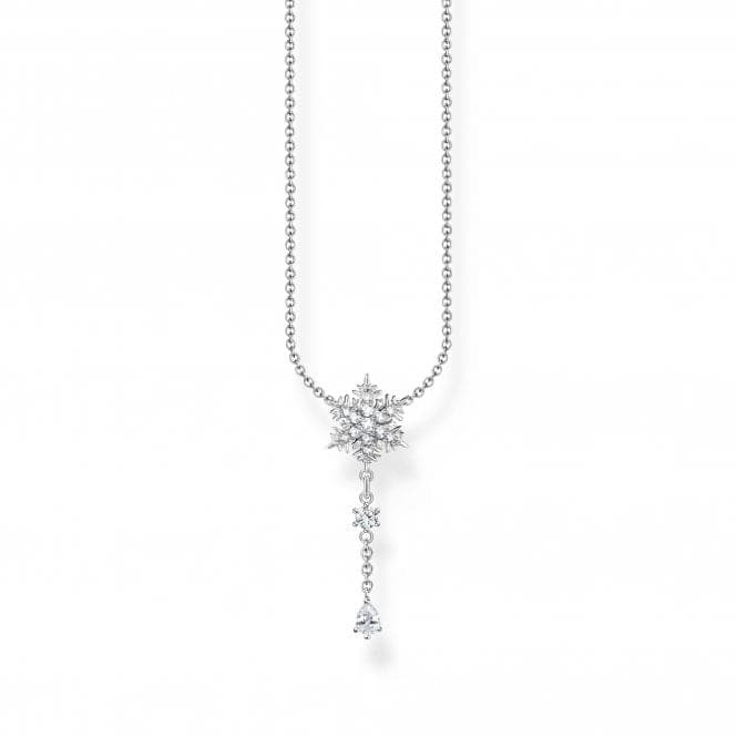 Sterling Silver Snowflake With White Stones Necklace KE2171 - 051 - 14 - L45VThomas Sabo Charm Club CharmingKE2171 - 051 - 14