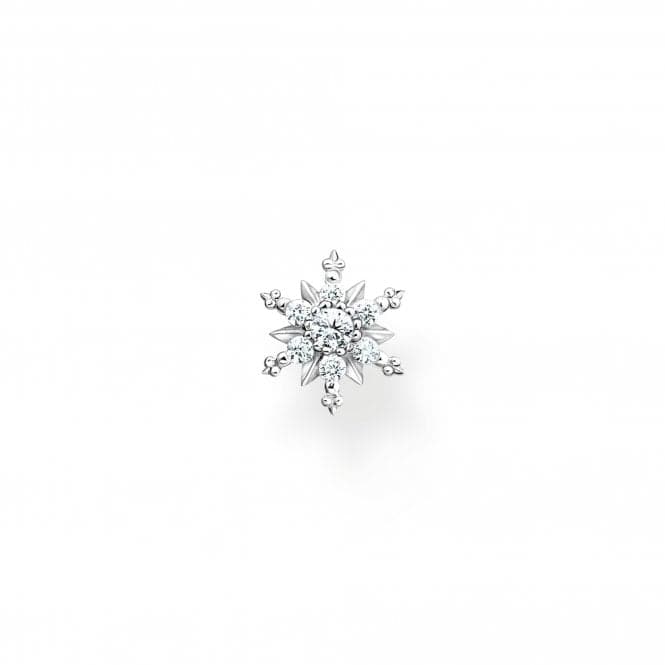 Sterling Silver Snowflake With White Stones Single Earring H2260 - 051 - 14Thomas Sabo Charm Club CharmingH2260 - 051 - 14