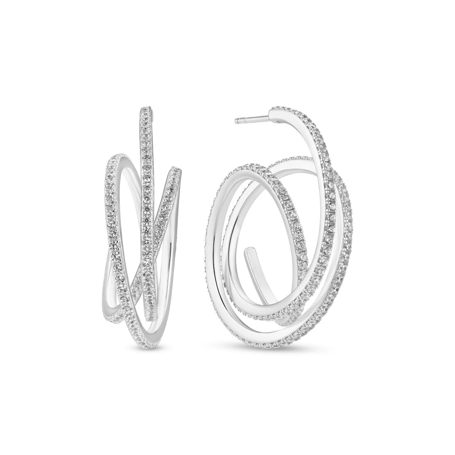 Sterling Silver Spirale Grande Earrings SJ - E2591 - CZSif JakobsSJ - E2591 - CZ