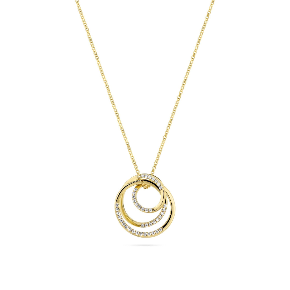 Sterling Silver Spirale Necklace SJ - N2590 - CZ - YGSif JakobsSJ - N2590 - CZ - YG