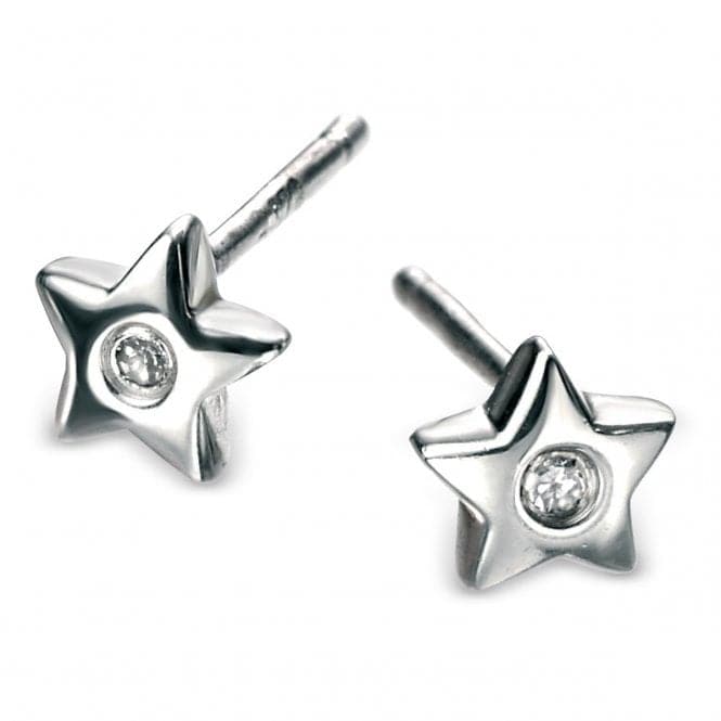 Sterling Silver Star Stud Earrings E573D for DiamondE573
