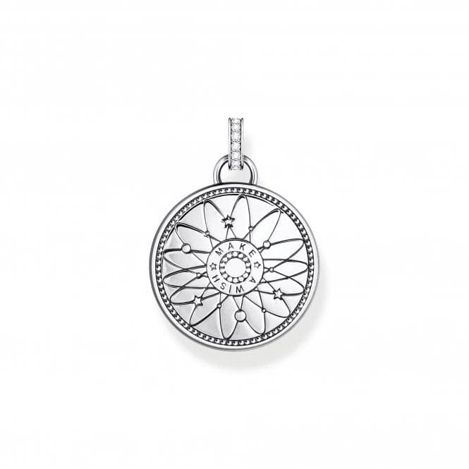 Sterling Silver Stone Enamel Zirconia Wheel Of Fortune Pendant PE962 - 340 - 7Thomas Sabo Sterling SilverPE962 - 340 - 7