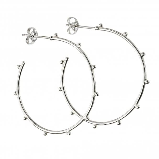 Sterling Silver Studded 3/4 Hoop Earrings E5863BeginningsE5863