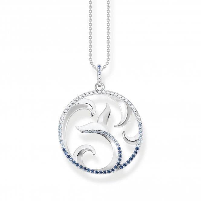 Sterling Silver Tail Fin Blue Stones Necklace KE2145 - 644 - 1 - L50VThomas Sabo Sterling SilverKE2145 - 644 - 1