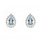 Sterling Silver Teardrop Blue Topaz Bobble Surround Stud Earrings 3707BTDew3707BT