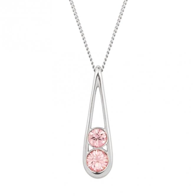 Sterling Silver Teardrop Light Rose Crystals Pendant P5099PFiorelli SilverP5099P