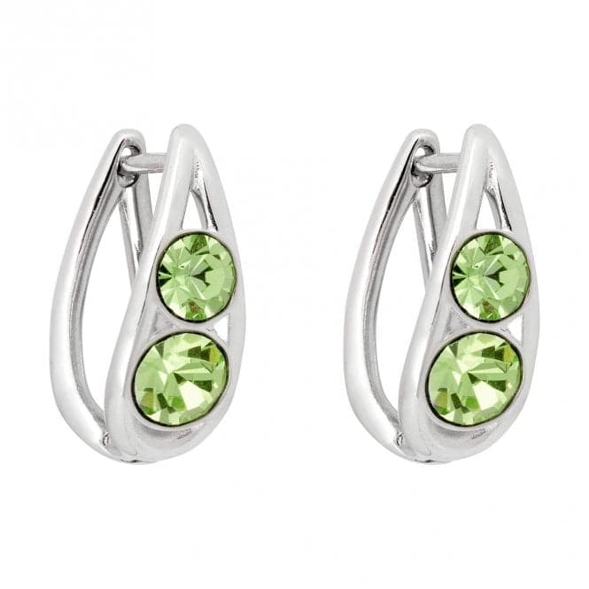 Sterling Silver Teardrop Peridot Crystals Hoop Earrings E6161GFiorelli SilverE6161G