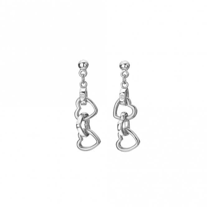 Sterling Silver Trio Triple Heart Earrings DE702Hot DiamondsDE702