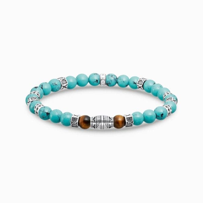 Sterling Silver Turquoise With Tiger's Eye Elements Bracelet A2087 - 364 - 7Thomas Sabo Sterling SilverA2087 - 364 - 7 - L19