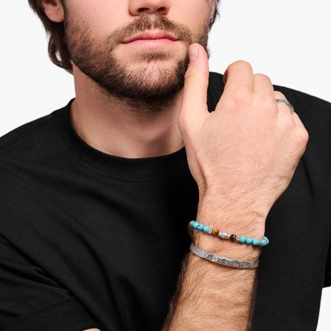 Sterling Silver Turquoise With Tiger's Eye Elements Bracelet A2087 - 364 - 7Thomas Sabo Sterling SilverA2087 - 364 - 7 - L19