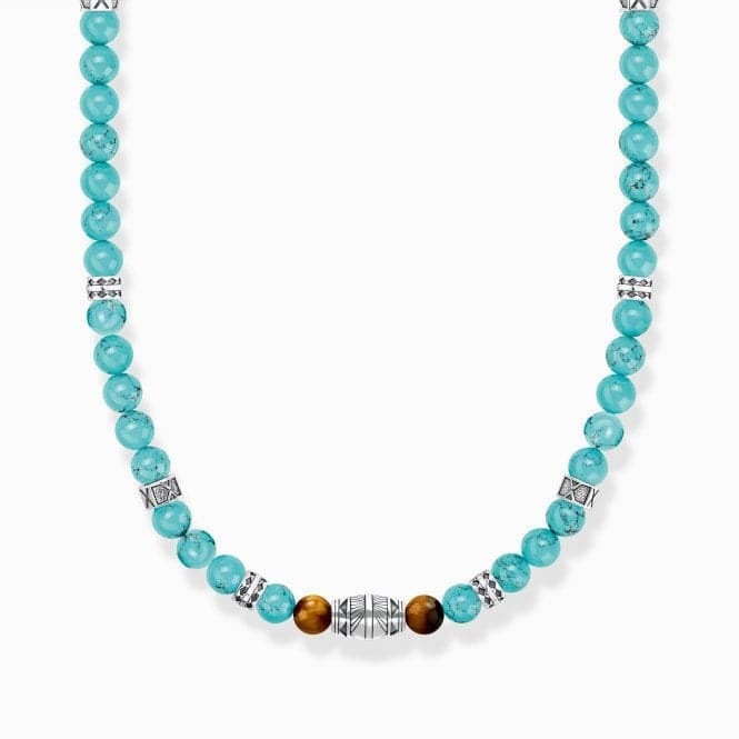 Sterling Silver Turquoise With Tiger's Eye Elements Necklace KE2180 - 364 - 17Thomas Sabo Sterling SilverKE2180 - 364 - 17