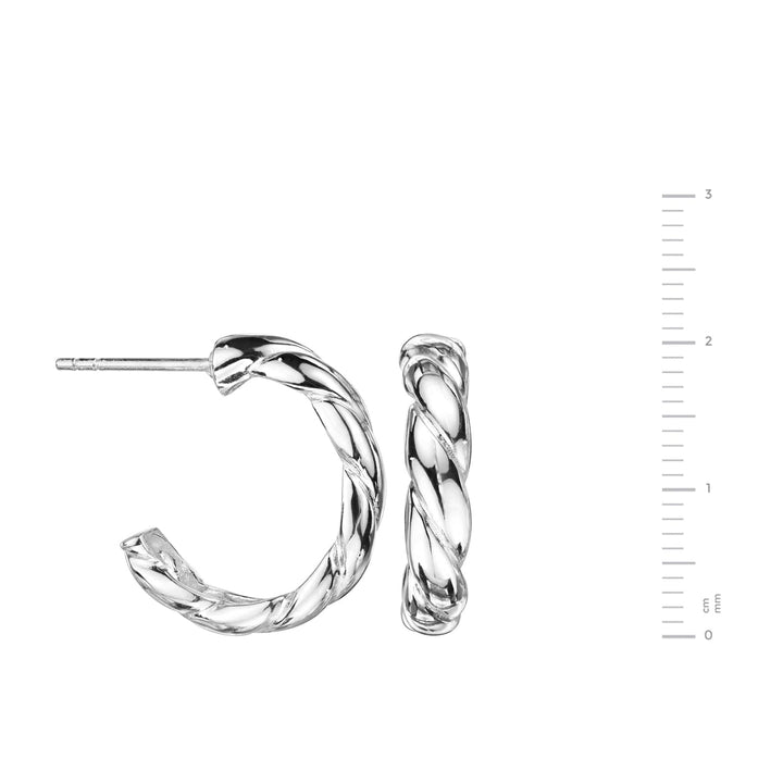 Sterling Silver Twisted 20mm Half Hoop Stud EarringsThe Fine CollectiveBA0040359